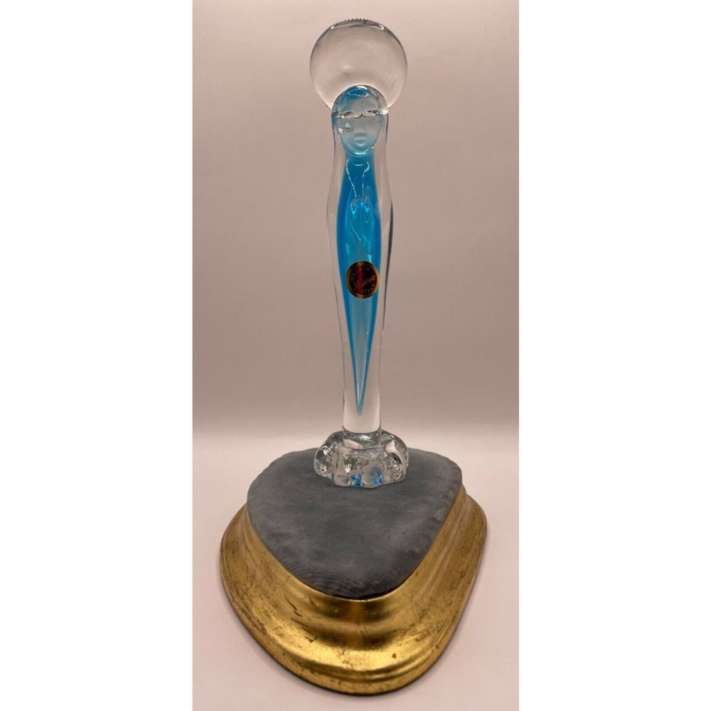 Murano Made In Italy Art Glass Madonna Figurine With Original Sticker 8 inches